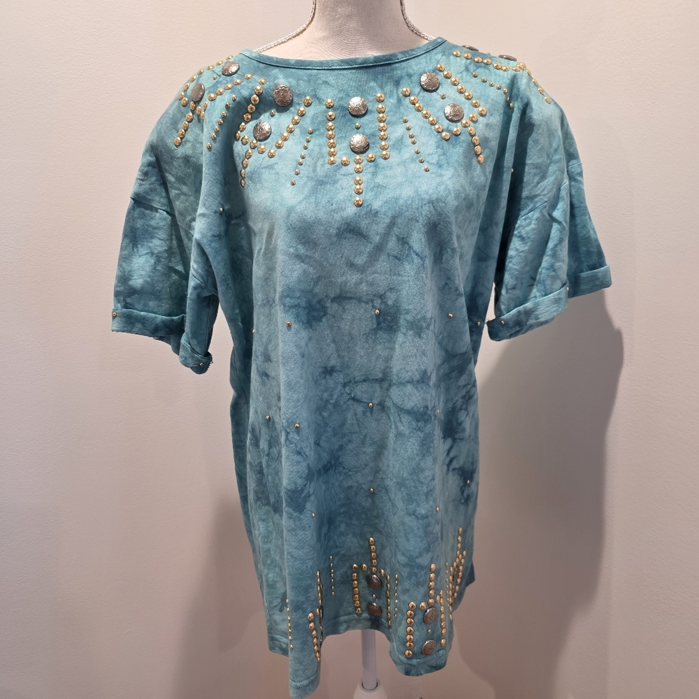 Vintage Visage Ebelished Tie Dye Top